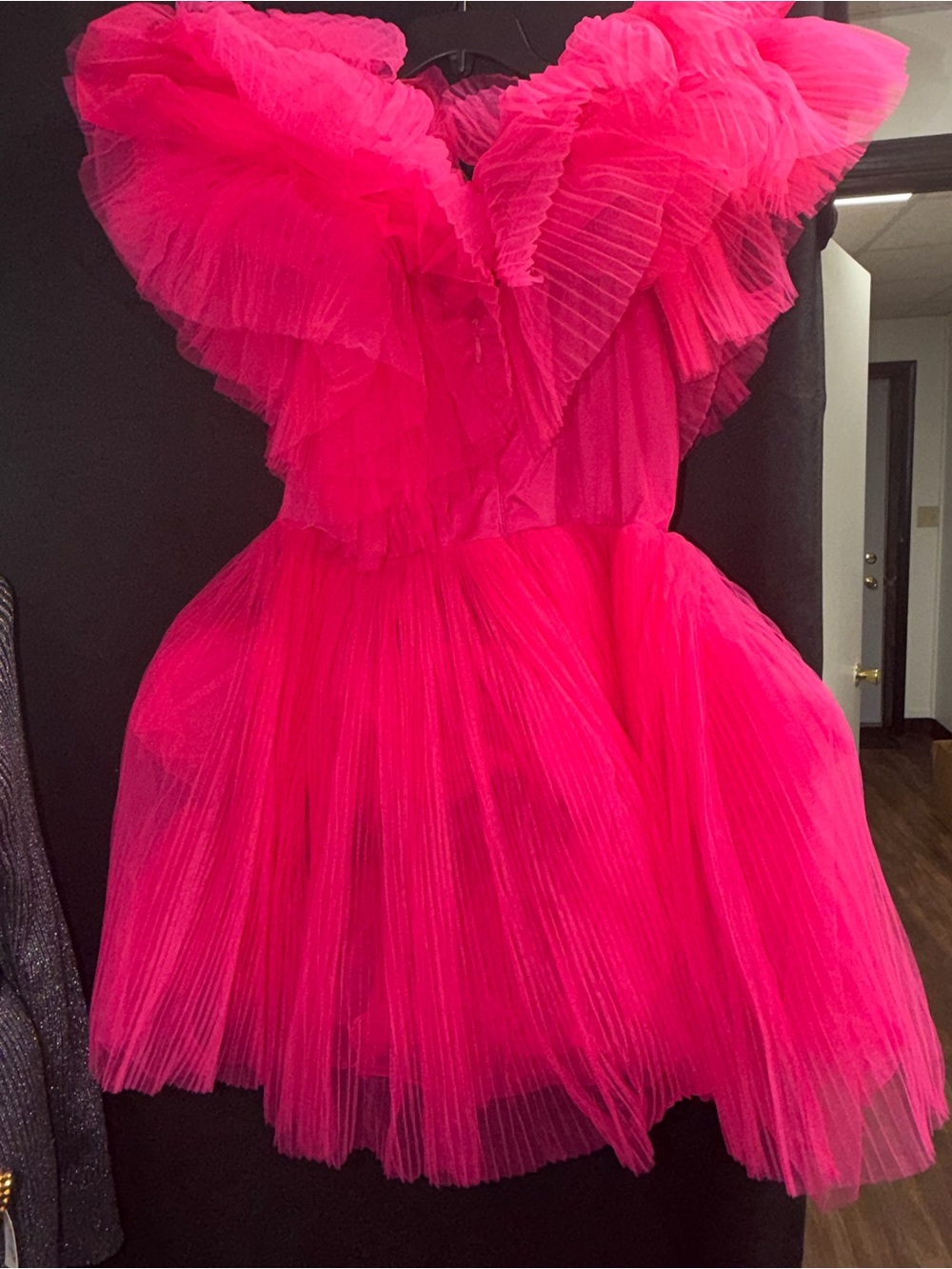 Fashion Nova Hot Pink Ruffled Tulle Kids Costume Dress - Picture 2 of 3